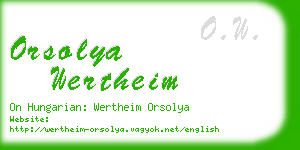 orsolya wertheim business card